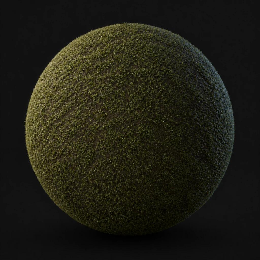 Photorealistic Grass terrain material sphere.