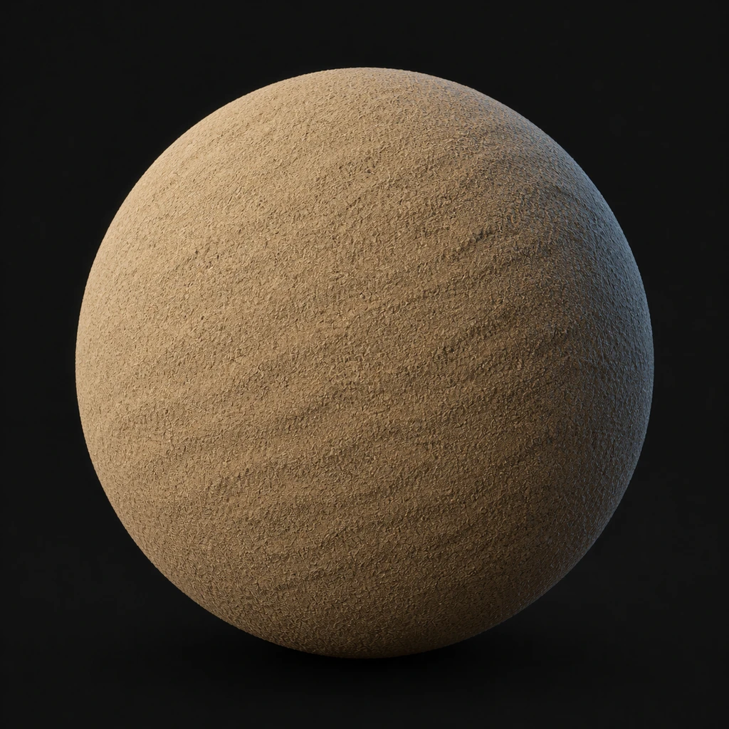 Photorealistic Sand terrain material sphere.